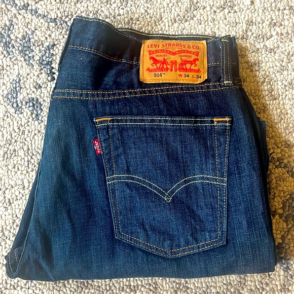 Men’s Levi 514 Dark Wash Jeans 34 x 34 - Picture 4 of 6